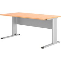 HAMMERBACHER GS16 Schreibtisch buche rechteckig, C-Fuß-Gestell silber 160,0 x 80,0 cm HAMMERBACHER GS16 Schreibtisch buche rechteckig, C-Fuß-Gestell silber 160,0 x 80,0 cm von HAMMERBACHER