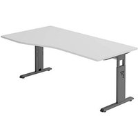 HAMMERBACHER Gradeo höhenverstellbarer Schreibtisch lichtgrau Trapezform, C-Fuß-Gestell grau 180,0 x 80,0/100,0 cm HAMMERBACHER Gradeo höhenverstellbarer Schreibtisch lichtgrau Trapezform, C-Fuß-Gestell grau 180,0 x 80,0/100,0 cm von HAMMERBACHER
