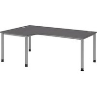 HAMMERBACHER HS82 höhenverstellbarer Schreibtisch grafit L-Form, 5-Fuß-Gestell silber 200,0 x 80,0/120,0 cm HAMMERBACHER HS82 höhenverstellbarer Schreibtisch grafit L-Form, 5-Fuß-Gestell silber 200,0 x 80,0/120,0 cm von HAMMERBACHER