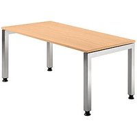 HAMMERBACHER JS16 höhenverstellbarer Schreibtisch buche rechteckig, 4-Fuß-Gestell silber 160,0 x 80,0 cm HAMMERBACHER JS16 höhenverstellbarer Schreibtisch buche rechteckig, 4-Fuß-Gestell silber 160,0 x 80,0 cm von HAMMERBACHER