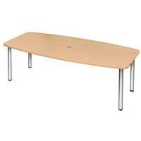 HAMMERBACHER Konferenztisch KT22C buche Tonnenform, Rundrohr chrom, 220,0 x 83,0/103,0 x 72,0 - 74,0 cm von HAMMERBACHER