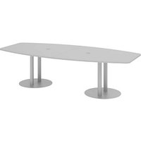 HAMMERBACHER Konferenztisch KT28S lichtgrau Tonnenform, Rundrohr silber, 280,0 x 85,0 - 130,0 x 74,0 cm HAMMERBACHER Konferenztisch KT28S lichtgrau Tonnenform, Rundrohr silber, 280,0 x 85,0 - 130,0 x 74,0 cm von HAMMERBACHER
