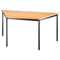 HAMMERBACHER Konferenztisch buche Trapezform, Vierkantrohr schwarz, 160,0 x 69,3 x 72,0 cm von HAMMERBACHER