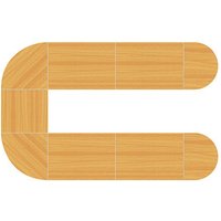 HAMMERBACHER Konferenztisch buche oval, Rundrohr chrom, 380,0 x 240,0 x 72,0 - 74,0 cm von HAMMERBACHER