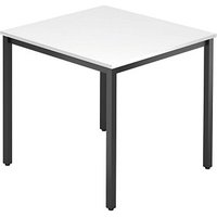 HAMMERBACHER Konferenztisch VDQ08 weiß quadratisch, Vierkantrohr schwarz, 80,0 x 80,0 x 72,0 cm von HAMMERBACHER