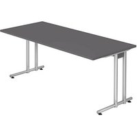 HAMMERBACHER NS19 Schreibtisch grafit rechteckig, C-Fuß-Gestell silber 180,0 x 80,0 cm HAMMERBACHER NS19 Schreibtisch grafit rechteckig, C-Fuß-Gestell silber 180,0 x 80,0 cm von HAMMERBACHER