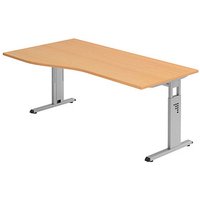 HAMMERBACHER OS 18 höhenverstellbarer Schreibtisch buche Trapezform, C-Fuß-Gestell silber 180,0 x 80,0/100,0 cm HAMMERBACHER OS 18 höhenverstellbarer Schreibtisch buche Trapezform, C-Fuß-Gestell silber 180,0 x 80,0/100,0 cm von HAMMERBACHER