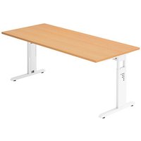 HAMMERBACHER OS 19 höhenverstellbarer Schreibtisch buche rechteckig, C-Fuß-Gestell weiß 180,0 x 80,0 cm HAMMERBACHER OS 19 höhenverstellbarer Schreibtisch buche rechteckig, C-Fuß-Gestell weiß 180,0 x 80,0 cm von HAMMERBACHER