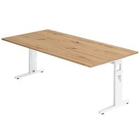 HAMMERBACHER OS 2E höhenverstellbarer Schreibtisch asteiche rechteckig, C-Fuß-Gestell weiß 200,0 x 100,0 cm HAMMERBACHER OS 2E höhenverstellbarer Schreibtisch asteiche rechteckig, C-Fuß-Gestell weiß 200,0 x 100,0 cm von HAMMERBACHER