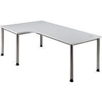 HAMMERBACHER Orbis höhenverstellbarer Schreibtisch lichtgrau L-Form, 5-Fuß-Gestell silber 200,0 x 80,0/120,0 cm HAMMERBACHER Orbis höhenverstellbarer Schreibtisch lichtgrau L-Form, 5-Fuß-Gestell silber 200,0 x 80,0/120,0 cm von HAMMERBACHER