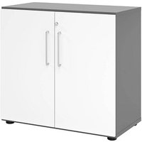 HAMMERBACHER Aktenschrank Popular, V928T2/G/W/BS grafit, weiß 1 Fachboden 80,0 x 42,0 x 74,8 cm von HAMMERBACHER