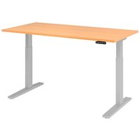 HAMMERBACHER Prokura elektrisch höhenverstellbarer Schreibtisch buche rechteckig, C-Fuß-Gestell silber 160,0 x 80,0 cm HAMMERBACHER Prokura elektrisch höhenverstellbarer Schreibtisch buche rechteckig, C-Fuß-Gestell silber 160,0 x 80,0 cm von HAMMERBACHER