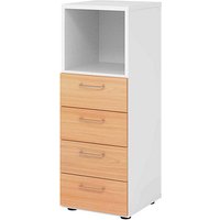 HAMMERBACHER Regalschrank 934S4, V934S4/W/6/BS buche, weiß 40,0 x 42,0 x 110,0 cm, 1 St. von HAMMERBACHER