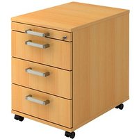 HAMMERBACHER Solid AC30 Rollcontainer buche 4 Auszüge 42,8 x 58,0 x 59,0 cm von HAMMERBACHER