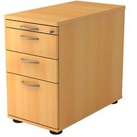 HAMMERBACHER Solid SC40 Standcontainer buche 4 Auszüge Stahl-Bügelgriff chrom 42,8 x 80,0 x 72,0 - 76,0 cm von HAMMERBACHER