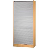 HAMMERBACHER SET90 Rollladenschrank buche, silber 4 Fachböden 90,0 x 40,0 x 200,4 cm von HAMMERBACHER