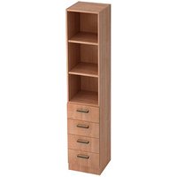 HAMMERBACHER Regalschrank Savona, V7600/N/N/SG nussbaum 40,6 x 42,0 x 200,4 cm von HAMMERBACHER