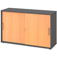 HAMMERBACHER Schiebetürenschrank 1752S, V1752S/G/6/SG buche, grafit 1 Fachboden 120,0 x 40,0 x 74,8 cm von HAMMERBACHER