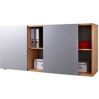 HAMMERBACHER Sideboard Haziender, V1780/6/S buche, silber 160,0 x 42,0 x 74,8 cm von HAMMERBACHER