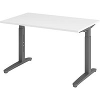 HAMMERBACHER VXB12 höhenverstellbarer Schreibtisch weiß quadratisch, C-Fuß-Gestell grau 120,0 x 80,0 cm HAMMERBACHER VXB12 höhenverstellbarer Schreibtisch weiß quadratisch, C-Fuß-Gestell grau 120,0 x 80,0 cm von HAMMERBACHER