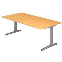 HAMMERBACHER VXB2E höhenverstellbarer Schreibtisch buche rechteckig, C-Fuß-Gestell silber 200,0 x 100,0 cm HAMMERBACHER VXB2E höhenverstellbarer Schreibtisch buche rechteckig, C-Fuß-Gestell silber 200,0 x 100,0 cm von HAMMERBACHER