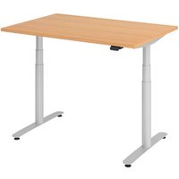HAMMERBACHER VXDLR12 elektrisch höhenverstellbarer Schreibtisch buche rechteckig, T-Fuß-Gestell silber 120,0 x 80,0 cm HAMMERBACHER VXDLR12 elektrisch höhenverstellbarer Schreibtisch buche rechteckig, T-Fuß-Gestell silber 120,0 x 80,0 cm von HAMMERBACHER