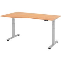 HAMMERBACHER VXDSM18 elektrisch höhenverstellbarer Schreibtisch buche Trapezform, T-Fuß-Gestell silber 180,0 x 100,0 cm HAMMERBACHER VXDSM18 elektrisch höhenverstellbarer Schreibtisch buche Trapezform, T-Fuß-Gestell silber 180,0 x 100,0 cm von HAMMERBACHER