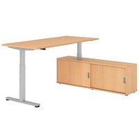HAMMERBACHER VXMST19SB elektrisch höhenverstellbarer Schreibtisch buche rechteckig, T-Fuß-Gestell silber 180,0 x 80,0 cm HAMMERBACHER VXMST19SB elektrisch höhenverstellbarer Schreibtisch buche rechteckig, T-Fuß-Gestell silber 180,0 x 80,0 cm von HAMMERBACHER