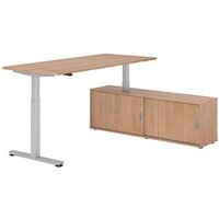 HAMMERBACHER VXMST19SB elektrisch höhenverstellbarer Schreibtisch nussbaum rechteckig, T-Fuß-Gestell silber 180,0 x 80,0 cm HAMMERBACHER VXMST19SB elektrisch höhenverstellbarer Schreibtisch nussbaum rechteckig, T-Fuß-Gestell silber 180,0 x 80,0 cm von HAMMERBACHER