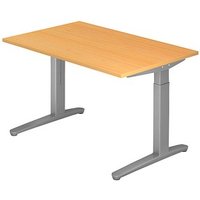 HAMMERBACHER VXB12 höhenverstellbarer Schreibtisch buche rechteckig, C-Fuß-Gestell silber 120,0 x 80,0 cm HAMMERBACHER VXB12 höhenverstellbarer Schreibtisch buche rechteckig, C-Fuß-Gestell silber 120,0 x 80,0 cm von HAMMERBACHER