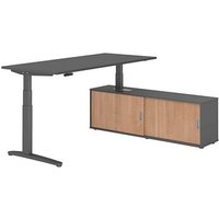 HAMMERBACHER XBHM19SB elektrisch höhenverstellbarer Schreibtisch grafit rechteckig, C-Fuß-Gestell grau 180,0 x 80,0 cm HAMMERBACHER XBHM19SB elektrisch höhenverstellbarer Schreibtisch grafit rechteckig, C-Fuß-Gestell grau 180,0 x 80,0 cm von HAMMERBACHER