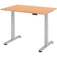HAMMERBACHER XDSM12 elektrisch höhenverstellbarer Schreibtisch buche rechteckig, T-Fuß-Gestell silber 120,0 x 80,0 cm HAMMERBACHER XDSM12 elektrisch höhenverstellbarer Schreibtisch buche rechteckig, T-Fuß-Gestell silber 120,0 x 80,0 cm von HAMMERBACHER