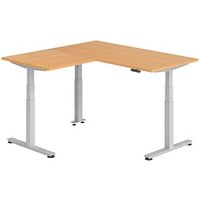 HAMMERBACHER XDSMW1608 elektrisch höhenverstellbarer Schreibtisch buche rechteckig, T-Fuß-Gestell silber 160,0 x 160,0 cm HAMMERBACHER XDSMW1608 elektrisch höhenverstellbarer Schreibtisch buche rechteckig, T-Fuß-Gestell silber 160,0 x 160,0 cm von HAMMERBACHER