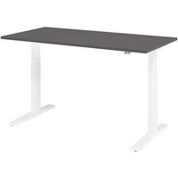 HAMMERBACHER XMKA16 elektrisch höhenverstellbarer Schreibtisch grafit rechteckig, C-Fuß-Gestell weiß 160,0 x 80,0 cm HAMMERBACHER XMKA16 elektrisch höhenverstellbarer Schreibtisch grafit rechteckig, C-Fuß-Gestell weiß 160,0 x 80,0 cm von HAMMERBACHER