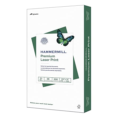 Hammermill Druckerpapier, Premium Laserdruck 25 Pfund, 8,5 x 14-1 Ries (500 Blatt) - 98 hell, hergestellt in den USA, 104612 von HAMMERMILL