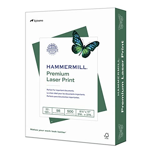 Hammermill Papier Premium Laserdruckpapier 21,59 x 27,94 cm (8,5 x 11) 32lb - 500 Sheet weiß von HAMMERMILL