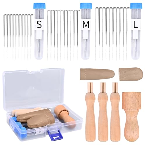 HAMOCOD Nadelfilz Set 36-teilig, Nadelfilzzubehö mit 30 Filznadeln (3 Größen), filznadeln zum trockenfilzen, Filznadelgriff aus Holz, Nadelfilz-Starter-Set, ideal für Anfänger oder Profis von HAMOCOD
