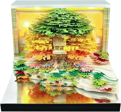 3D-Kalender 2026, Schreibtisch Kalender Mit Lichtern 3D Notizblock Papier 3D-Kalender 2026, Schreibtisch Kalender Mit Lichtern 3D Notizblock Papier von HAMON
