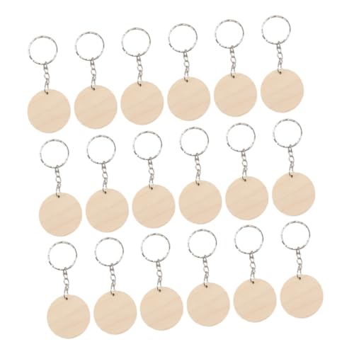 HAMPPLIES 1 Schachtel Runde Holzscheiben Keychain DIY aus Massivem Holz Blanko Dicke Runde Holzstücke Stabile Anhänger zum Basteln und Verzieren Geeignet für Schlüsselanhänger und von HAMPPLIES