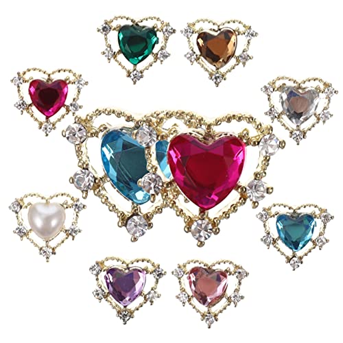 HAMPPLIES 10 Stück Herz Nagel Charms mit Strass für DIY Nagelkunst Bunte Maniküre Schmuckaccessoires für Kreative Nageldekorationen Zufällige Farbe Zufällige Farbe HAMPPLIES 10 Stück Herz Nagel Charms mit Strass für DIY Nagelkunst Bunte Maniküre Schmuckaccessoires für Kreative Nageldekorationen Zufällige Farbe Zufällige Farbe von HAMPPLIES