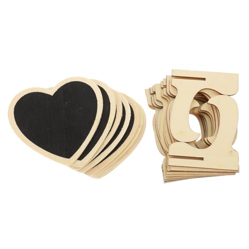 HAMPPLIES 10 Stück Liebesbotschaft Ornamente Hochzeitszeichen Wein Kreidebrett Tafelzeichen Message Board staffelei Etikett bartic kleines Tafelschild Kleines Tafel-Nachrichtenbrett Holz von HAMPPLIES