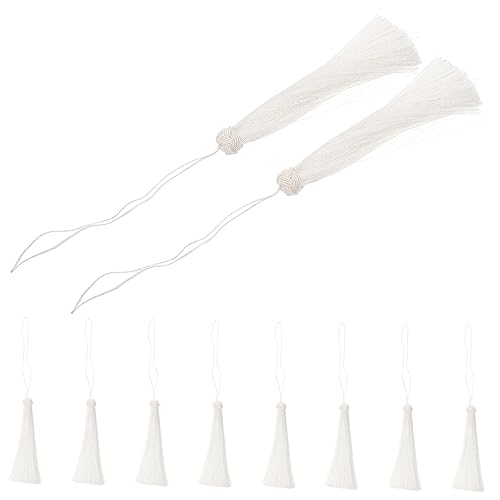 HAMPPLIES 10 Stück Quastendekoration Glänzend Quasten-girlanden- Handgefertigt Bunt Modern Strudel Blau Quasten Für Die Schmuckherstellung Erwachsene Quasten Zum Basteln Polyester Weiß von HAMPPLIES