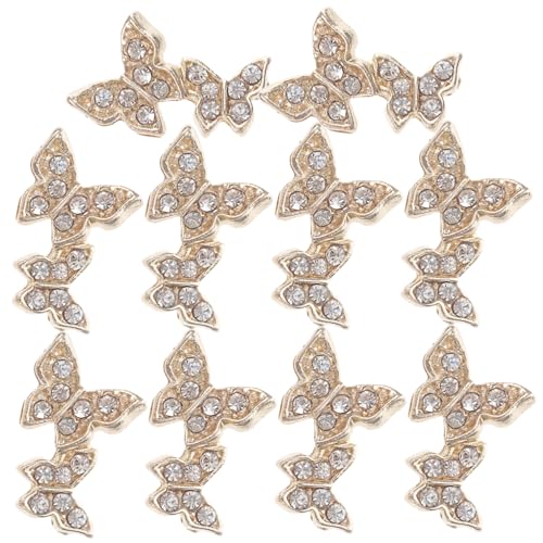 HAMPPLIES 10 Stück Schmetterling Strasssteine Nail Art Zubehör Glitzernde Nagel Charms für Kreative Designs für DIY Maniküre und Besondere Anlässe von HAMPPLIES
