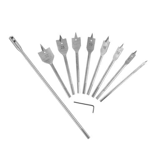 HAMPPLIES 10 Stück Teiliges Holzbohrer mit Klingen Flachbohrer Langlebiger Hochkohlenstoffstahl Rutschfester Holzlochbohrer für Holz Sperrholz Schnelle Spanabfuhr Vielseitiges HAMPPLIES 10 Stück Teiliges Holzbohrer mit Klingen Flachbohrer Langlebiger Hochkohlenstoffstahl Rutschfester Holzlochbohrer für Holz Sperrholz Schnelle Spanabfuhr Vielseitiges von HAMPPLIES
