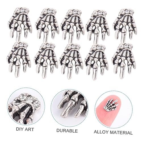 HAMPPLIES 10 Stück Teiliges Manicure Decals mit Legierung Skelette Hand Nagelbohrer Diy Nagelkunst Dekoration Einfach Anzuwenden Geeignet für Natürliche und Künstliche Nägel Attraktives HAMPPLIES 10 Stück Teiliges Manicure Decals mit Legierung Skelette Hand Nagelbohrer Diy Nagelkunst Dekoration Einfach Anzuwenden Geeignet für Natürliche und Künstliche Nägel Attraktives von HAMPPLIES
