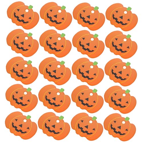 HAMPPLIES 100 Stück Halloween Dekoration Kürbis Anhänger Papier Anhängeschilder mit Vorgestanztem Leichte Kompakte Kürbisform für Party und Geschenkverpackung von HAMPPLIES
