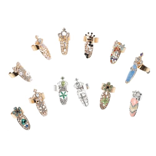HAMPPLIES 12 Stück Teiliges Nail Art Charms mit Strasssteinen Verstellbare Manicure Knuckle Ringe Nageldekorationen für Kreative Fingernägel Geeignet für Damen und Teenager HAMPPLIES 12 Stück Teiliges Nail Art Charms mit Strasssteinen Verstellbare Manicure Knuckle Ringe Nageldekorationen für Kreative Fingernägel Geeignet für Damen und Teenager von HAMPPLIES
