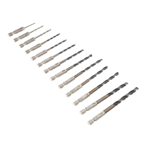 HAMPPLIES 13 Stück Teiliges Bohrer Set mit Sechskantschaft für Akkuschrauber Hochwertige Hochgeschwindigkeitsstahl Spiralbohrer für Holz Metall Kupfer und Abs Schnellwechselbar Robust und HAMPPLIES 13 Stück Teiliges Bohrer Set mit Sechskantschaft für Akkuschrauber Hochwertige Hochgeschwindigkeitsstahl Spiralbohrer für Holz Metall Kupfer und Abs Schnellwechselbar Robust und von HAMPPLIES