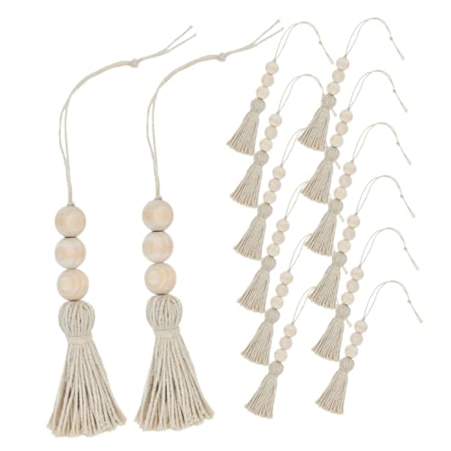 HAMPPLIES 14 Stück Teiliges Holzperlen-Tassel aus Natürlicher Baumwolle Handgefertigte Rustikale Boho-Dekoration mit Warmem Holz Baumwollmix Vielseitig für Schrankgriffe Türgriffe HAMPPLIES 14 Stück Teiliges Holzperlen-Tassel aus Natürlicher Baumwolle Handgefertigte Rustikale Boho-Dekoration mit Warmem Holz Baumwollmix Vielseitig für Schrankgriffe Türgriffe von HAMPPLIES