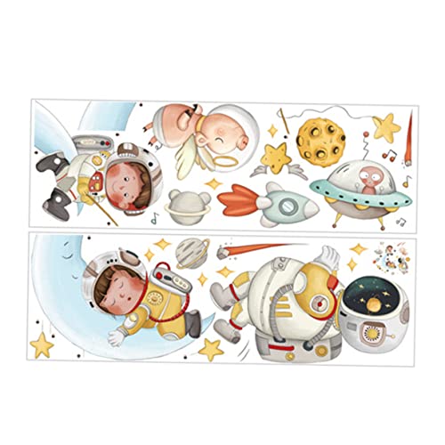 HAMPPLIES 2 Stück Astronaut Wandtattoo Kinderzimmer Teilig Weltraum Wandaufkleber Stern Mond Dekoration Ablösbar Schadstofffrei für Babyzimmer und Kindergarten HAMPPLIES 2 Stück Astronaut Wandtattoo Kinderzimmer Teilig Weltraum Wandaufkleber Stern Mond Dekoration Ablösbar Schadstofffrei für Babyzimmer und Kindergarten von HAMPPLIES